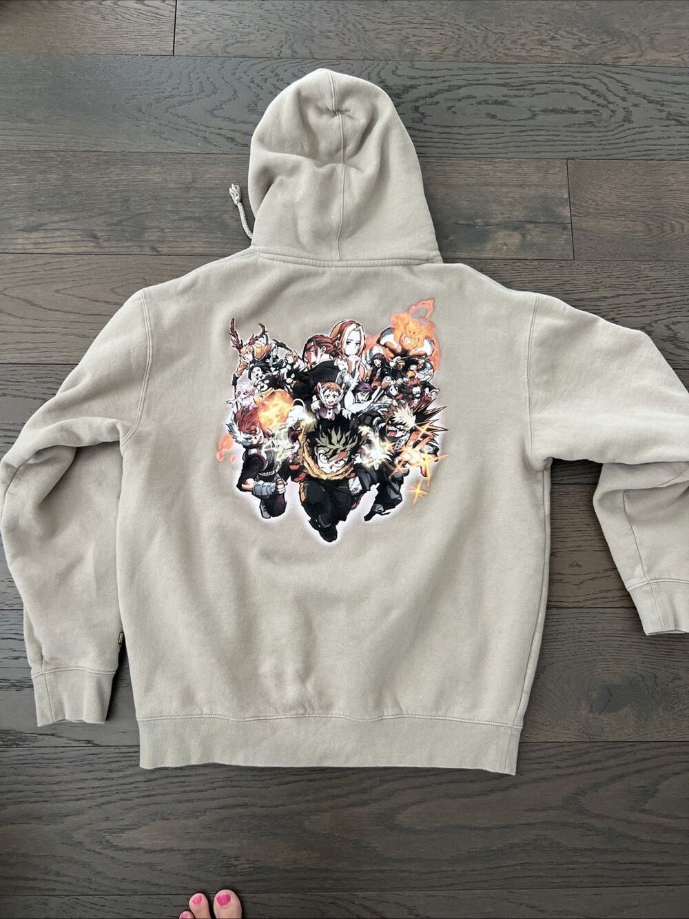 MY HERO ACADEMIA iiZO PULLOVER HOODIE Tan Size Large - Picture 5 of 7